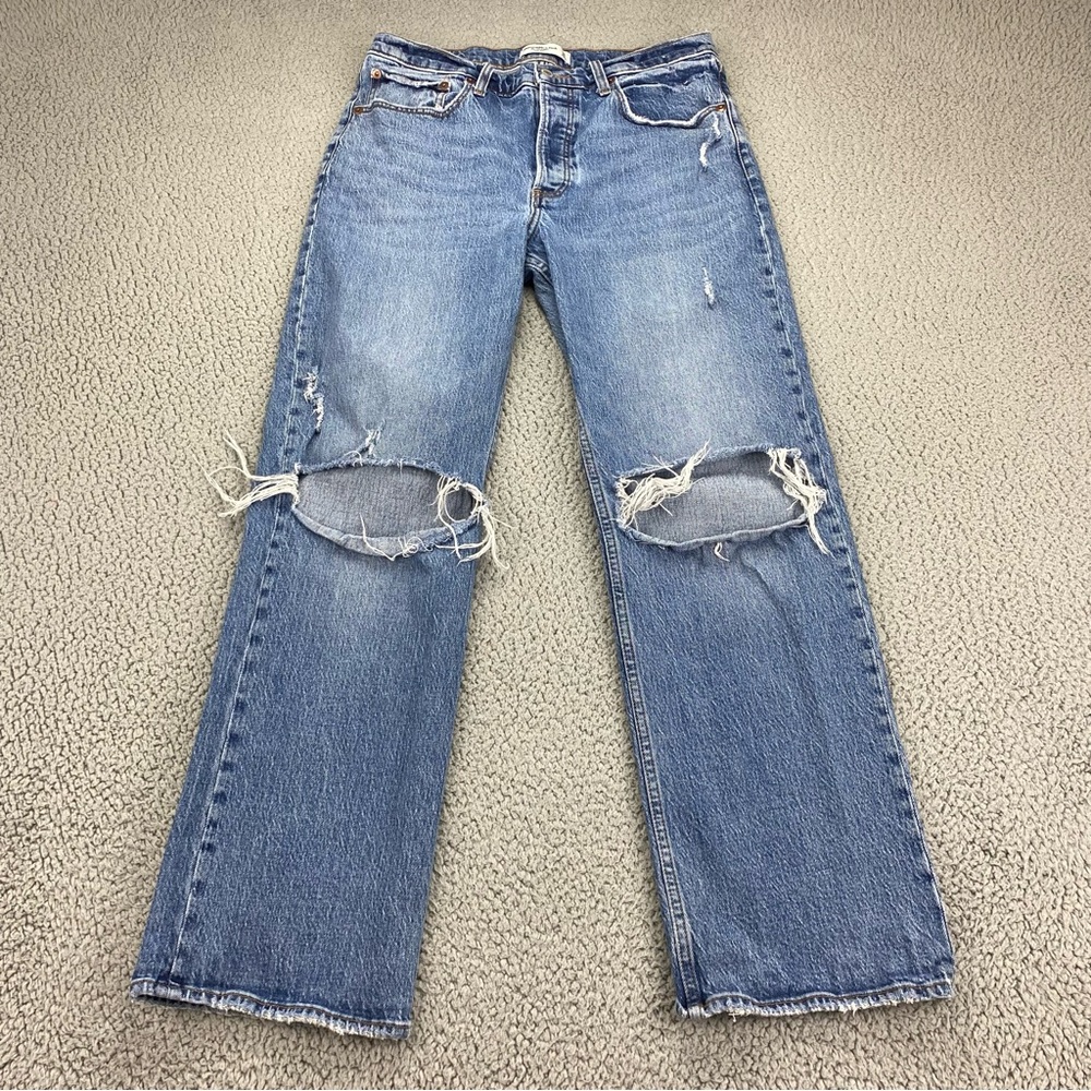 Abercrombie & Fitch Blue Straight Leg Jeans
